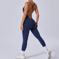 Original Sleeveless Backless Bodycon Sport Jumpsuit Women Sportswear One Piece Gym Outfit Yoga Jump 