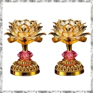 [I O J E] 2Pcs LED Lotus Buddhist Lights  Buddha Lotus Lamps Plug in or Battery-Operated Buddhist La