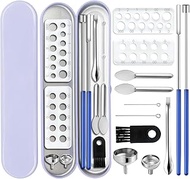 Capsules Filling Machine Tray Kit - 12Pcs Herb Powder Tamper Capsule Holder Filler Maker Tool - Empt