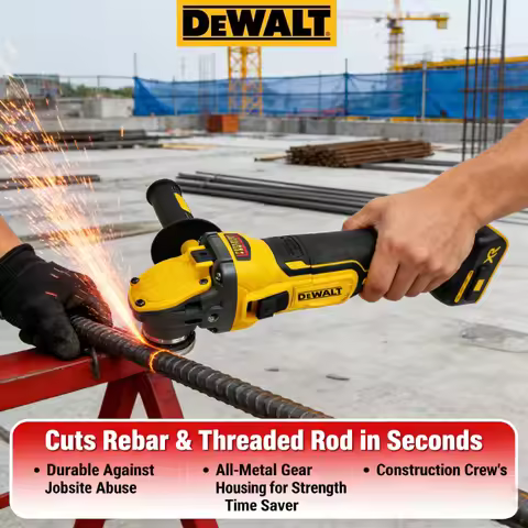 DEWALT DCG409 Brushless 20V Cordless Angle Grinder: 125mm Portable Rechargeable Cutting, Grinding & 
