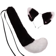 Focupaja Faux Fur Tail and Ears Anime Ears Tail Wolf Fox Cat Ears and Tail Set