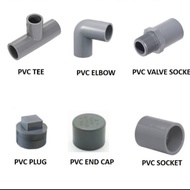 PVC Pipe Fittings / Connector / Socket / Tee / Elbow / Plug / End Cap / Tank Connector / PT Socket (