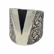 Excellent condition ▼ GUCCI Arabesque Alphabet V Letter Ring AG925 Silver Ring L JP18 Made in Italy 
