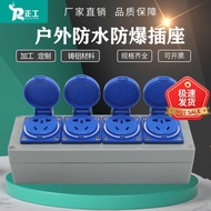 Zhenggong 250 * 80 * 64 Cast Aluminum 10A-250VIP66 Five-Hole Four-Bit Sealed Socket High Protection