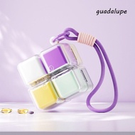 GUADALUPE Weekly Pill Container, 8-Grid Cube Medicine Storage Box, Convenient Magnetic Creative Seal