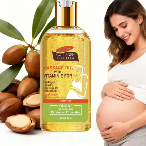 Collagen Centella Massage Body Oil Vitamin E, Mineral Oil Free Moisturizing Firming Pregnancy Skin C