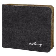 Baellerry ผ้าใบกระเป๋าสตางค์ที่มีคุณภาพสูงแฟชั่นสันทนาการผ้าใบนุ่ม PU กระเป๋าสตางค์ (สีดำ)