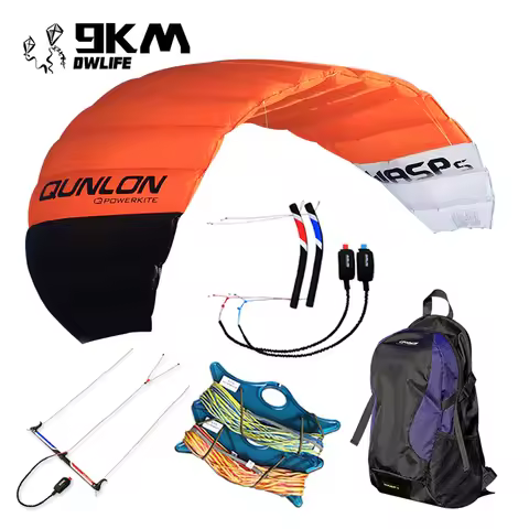 9KM 3.6m~4.5m 4 Line Power Kite Professional Parafoil Traction Kite with Bar Kitesurfing Equipment f