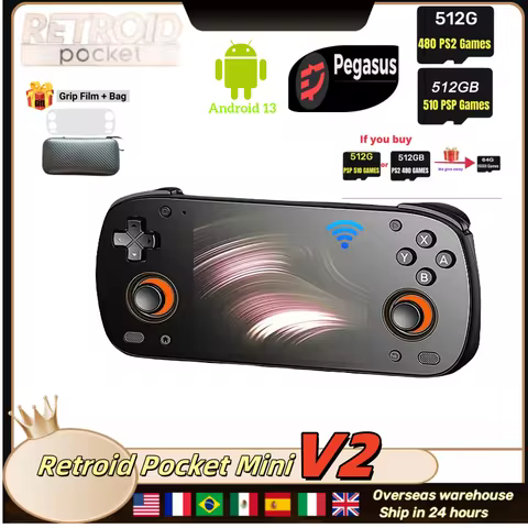 Retroid Pocket Mini v2 Retro Handheld Game Console Android 3.92 Inch OLED 6+128G Screen Video Player