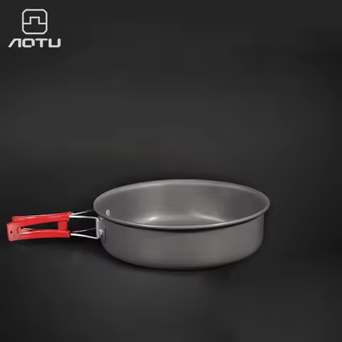 Camping Fry Pan Alloy Ultralight Cooking Pan 18cm 20cm Folding Handle