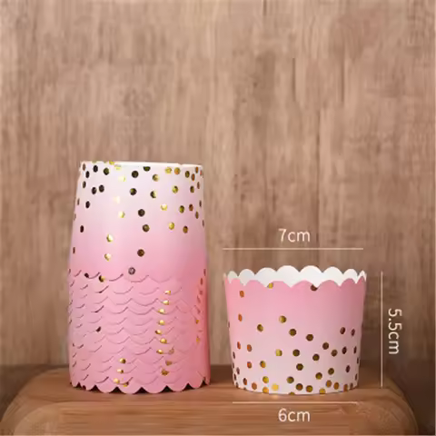 Muffin Cupcake Golden Pink Dot Paper Cup Cupcake Liner Baking Cup Wedding Party Cupcake Wrapper Tray