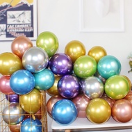 *Ready Stock* 5pcs Colourful Metallic 12 inches Balloon Round Shape Metallic Color Shining Chrome La