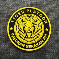 PGA 3D TACTICAL RUBBER / PVC PATCH WITH VELCRO - SHOULDER FLASH TIGER PLATOON