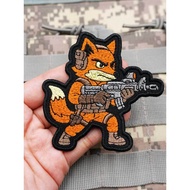 【Customized】AQ Tactical Fox Embroidery Morale Mark 3D Velcro Patch /Badges/armband/Emblem Decorative