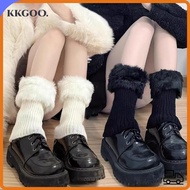 KKGOO Fur Boots Cover, Solid Color Harajuku Leg Warmers, Thickened Knitted Hosiery