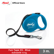 Flexi สายจูงสุนัข รุ่น Fun Tape สี Blue รับน้ำหนักได้ 12-50 kg. ขนาด 3 m. / 5 m.