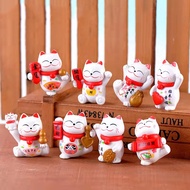 Lucky Neko Cat Statue 8 models for car decoration, desk, plant pot, cake decoration Size 4,3x3,1cm M