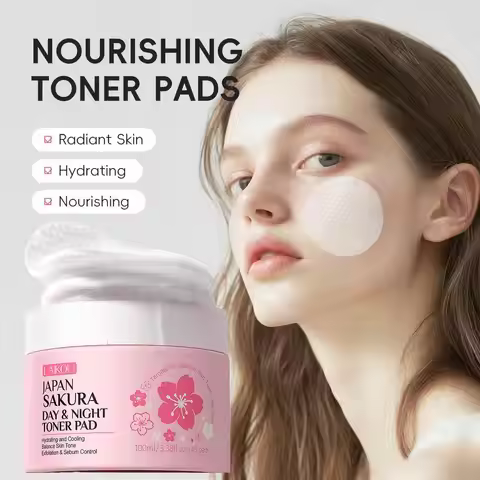 Sakura Toner Pads for Soothing, Hydrating & Redness Relief, Gentle for Sensitive Skin,Daily Night Mo