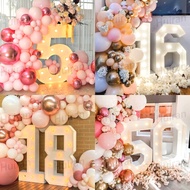 0-9 Giant Figure Balloon Filling Box With Lights LED Light Up Mosaic Number Standee For Birthday Mar
