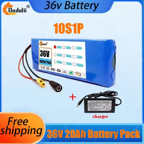 10S1P 36V 20000mAh Battery Pack 20Ah 18650 Lithium Li-ion Rechargeable Batteries Electric Car Bicycl