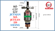 RÔ TO MÁY CẮT SẮT BÀN JETMAN (DÀI 191 THÂN 55) RUỘT JECMAN CS 350MM SV hoặc DC BÁN NGẪU NHIÊN THEO H