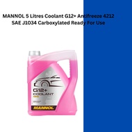 MANNOL 5 Litres Coolant G12+ Antifreeze 4212 SAE J1034 Carboxylated Ready For Use
