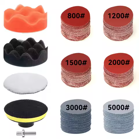 Headlight Restoration Kit Car Detailing Washing Cleaning Renovation Tools Sandpaper Waxing Sponge Po