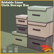 Ready Stock Storage Box Basket Foldable Linen Cloth Storage Box Bag Organizer Baby Box Moon Box