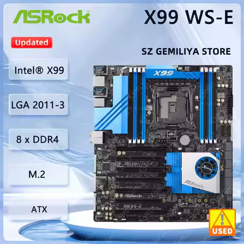 ASROCK X99 WS-E Workstation Intel X99 Motherboard 128GB DDR4 3200 LGA 2011-v3 USB 3.1 CEB support nt