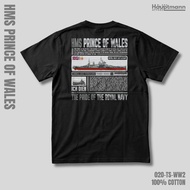 Hauptmann - Unisex T-Shirt - HMS Prince of Wales - Battleship - WWII - Cotton 100% - Premium - 020