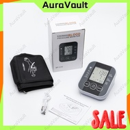 AuraVault Digital Blood Pressure Monitor Rechargeable Voice Prompt Arm Type With Large LCD