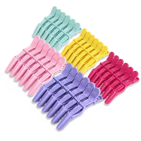 6pcs Salon Tools Hairdressing Crocodile Clip, Hair Clip, Perm Hair Dyeing Plastic Clip For Hair Acce