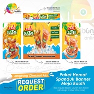 Spanduk Banner Paket Hemat Meja Booth Es Teh Poci Fresh Segar *