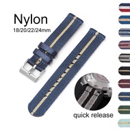 18mm 20mm 22mm 24mm Nylon Watch Strapfor Omega Band Bracelet Quick Release Universal Wristband for Rolex Water Ghost Watch Band Accessories