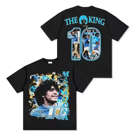 Diego Maradona Cotton Men's Football T-shirt Napoli Jersey 1989 Commemorative Shirt Summer Unisex Sh
