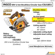 INGCO 20V Li-Ion Circular Saw (Brushless Motor) CSLI1851