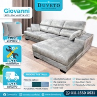 (BEST SELLER)Sofa L Shape 3 Seater 8.3 Feet GIOVANNI [Kain Baldu] 3 Seater Sofa/Velvet Sofa/Sofa Bal