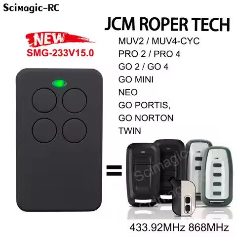 Garage Remote Control MUV2-CYC MUV4-CYC JCM ROPER TECH GO-2- GO-4 GO 2 GO 4 GO-MINI GO MINI Command 