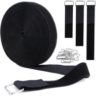 Tali Cangkuk dan Gelung 16Ft x 1In dengan 25 Gesper Logam, Tali Kabel Pengikat Boleh Laras, Ikatan K