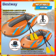 BESTWAY KONDOR RAFT SET 61142 / 61146 Inflatable Double Kayak Canoe Float Boat Bot Mancing Bot Angin