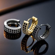 Full Diamond Earrings Earrings Earrings Earrings Men's Gold Color Earrings Women's Earrings Accessor