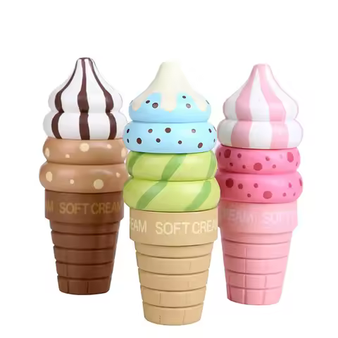 Wooden kitchen toys pretend play house ice cream food simulation kitchen magnetic food play house ed