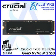 Crucial T700 1TB PCIe Gen5 NVMe M.2 SSD (CT1000T700SSD3)(read up to : 11,700MB/s, Write up to 9500MB