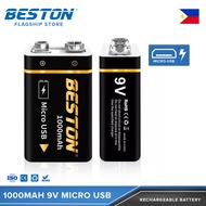 Beston 9V 1000mAh Micro USB Rechargeable Li On Battery 6F22 ★