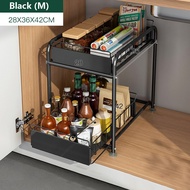 Kitchen Storage Rack Cabinet Basket Organizer Under Sink Storage Rak Kitchen Pull Out Organizer Drawer Pantry Rak Serbaguna Spice Rack