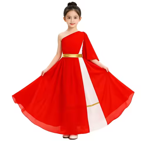 Girls Ancient Greek Rome Egypt Toga Egyptian Princess Halloween Cosplay Costume Tulle Shawl Flowy Ro
