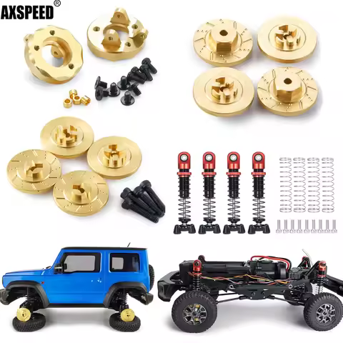 AXSPEED RC Car Body Shell Brass Counterweight Wheel Hub Combiner Shock Absorber Links Rod for 1/18 K