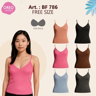 [2 PCS]Oreo BF786 Tengtop Korean Vneck Bra Foam Knitted Women's Top