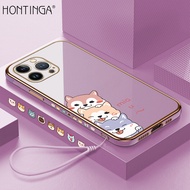 Hontinga Softcase Case Casing iphone 14 Pro Max Plus 12 13 Pro Max Mini 11 Pro Max 5G Casing Cute Ca