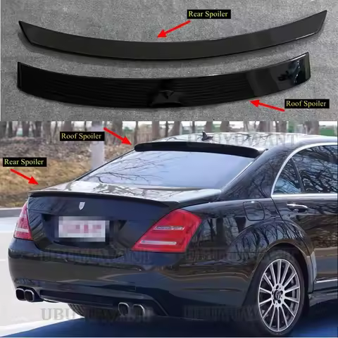 For Benz W221 2007-2013 Rear Roof Spoiler ABS Material Car Rear Wing For Benz W221 S300 S350 S400 S5